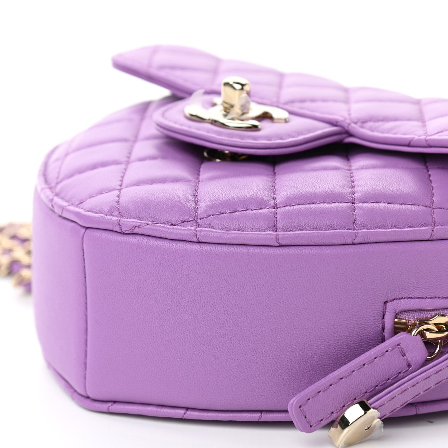 Lambskin Quilted CC In Love Heart Bag Purple