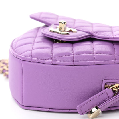 Chanel Lambskin Quilted CC In Love Heart Bag Purple 10 of 11