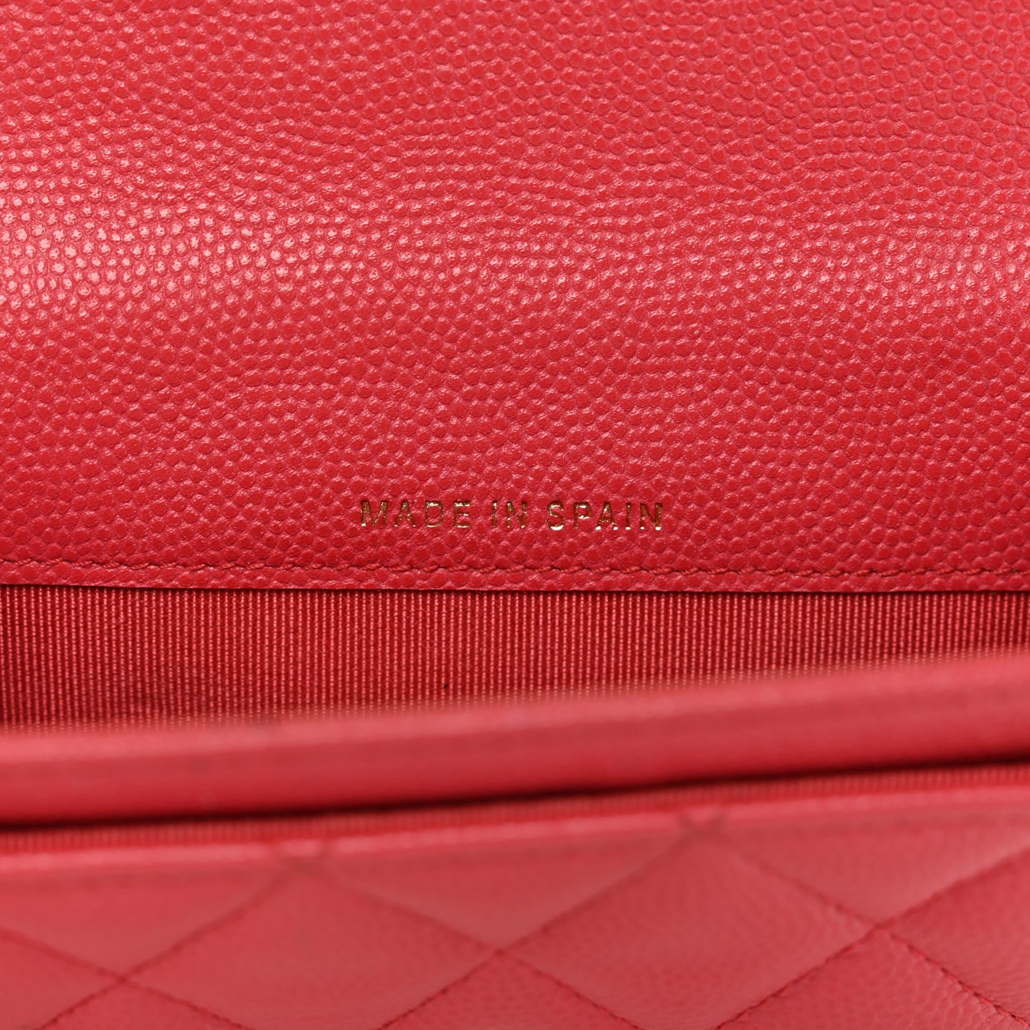 Caviar Quilted Flap Card Holder Wallet Dark Pink