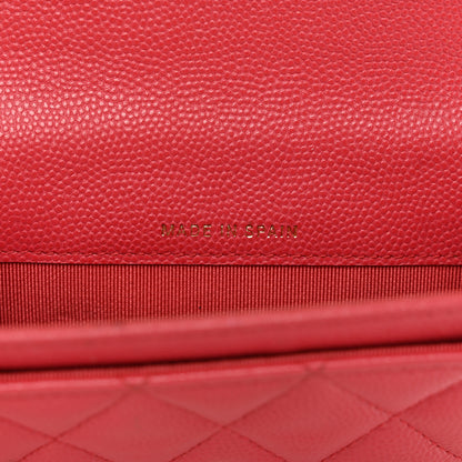 Chanel Caviar Quilted Flap Card Holder Wallet Dark Pink 6 of 10