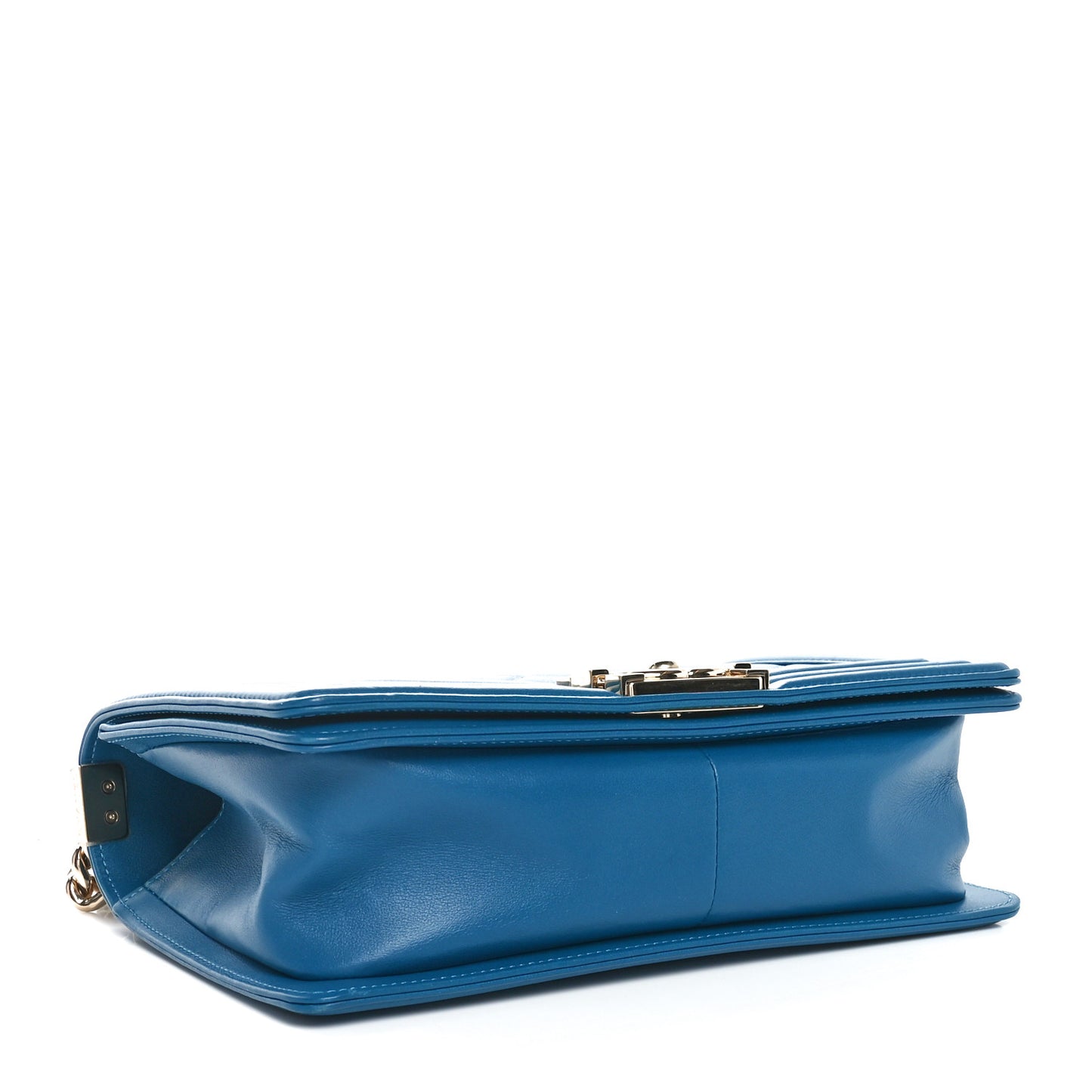 Lambskin Quilted Medium Boy Flap Blue
