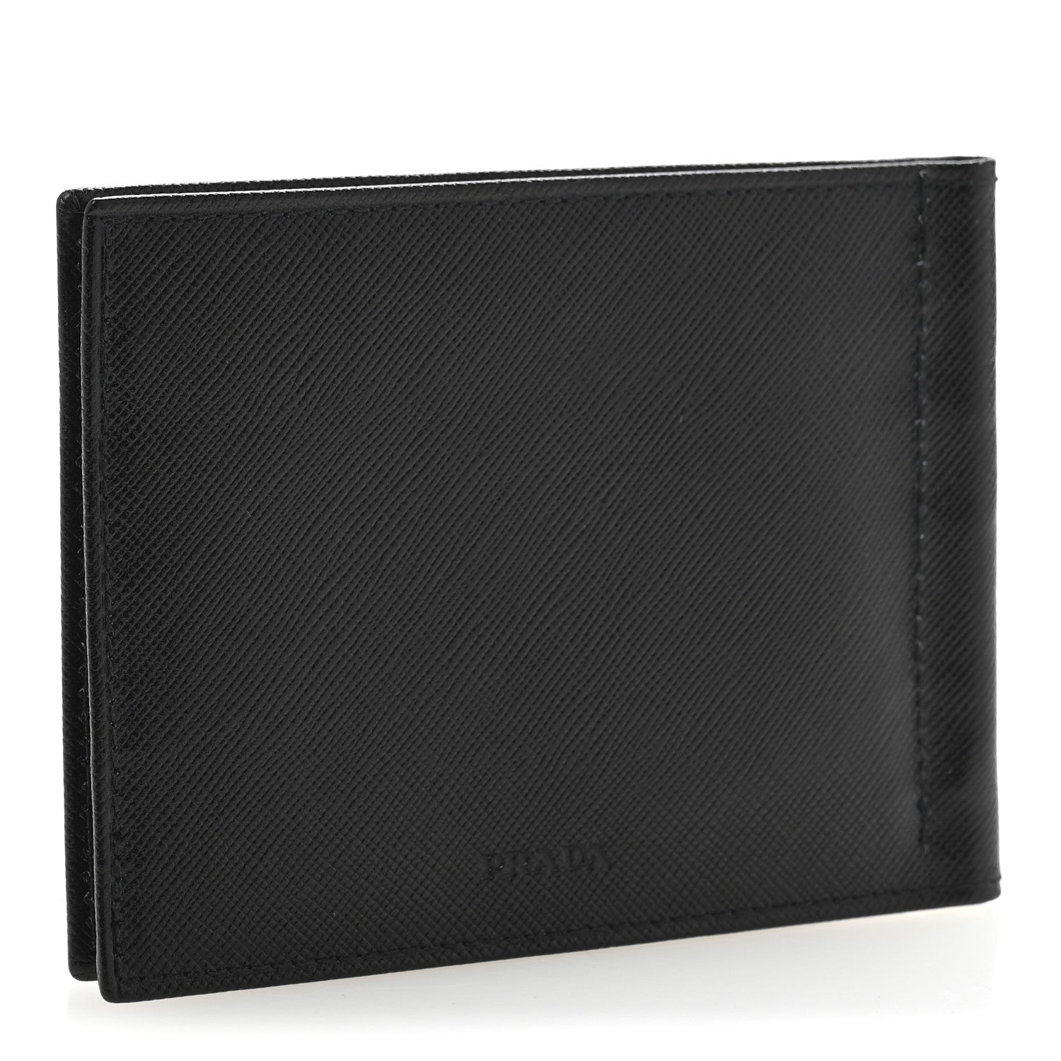Prada Saffiano Money Clip Bi-Fold Wallet Black 1712846 – FASHIONPHILE