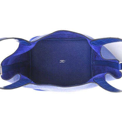 Hermes Taurillon Clemence Matte Alligator Picotin Lock Touch 22 MM Bleu Electrique 4 of 9