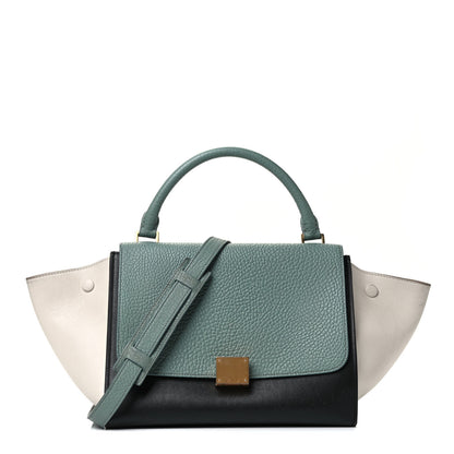 Celine Bullhide Calfskin Small Tri-Color Trapeze Jade 1 of 5