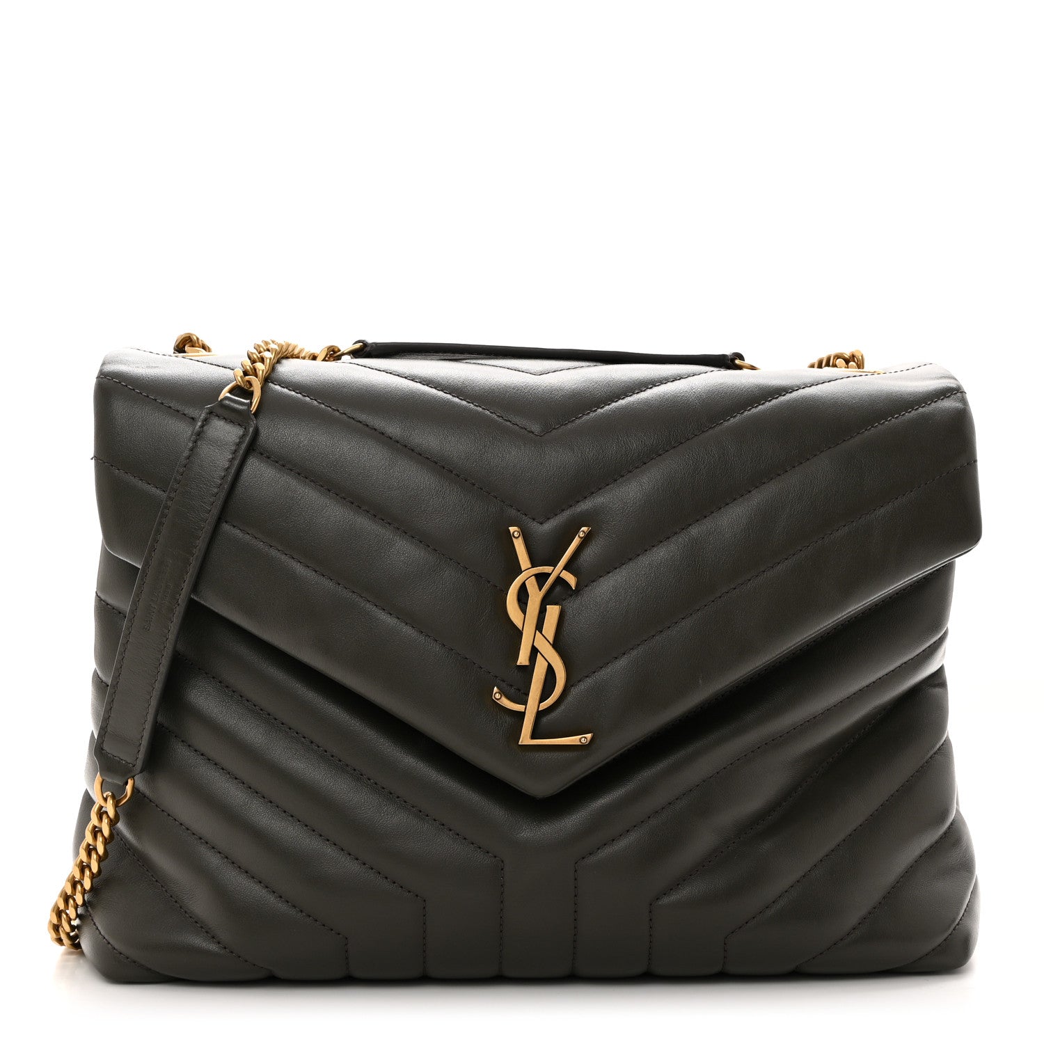 Saint Laurent Calfskin Y Quilted Monogram Medium Loulou Chain Satchel Pebble 1 of 11