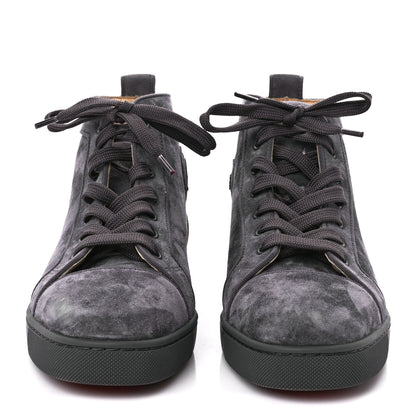 Christian Louboutin Veau Velours Louis Orlato High Top Sneakers 40 Grey 2 of 10