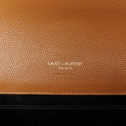 Saint Laurent Grain De Poudre Matelasse Chevron Monogram Cassandre Flap Pouch Natural Dark 6 of 8
