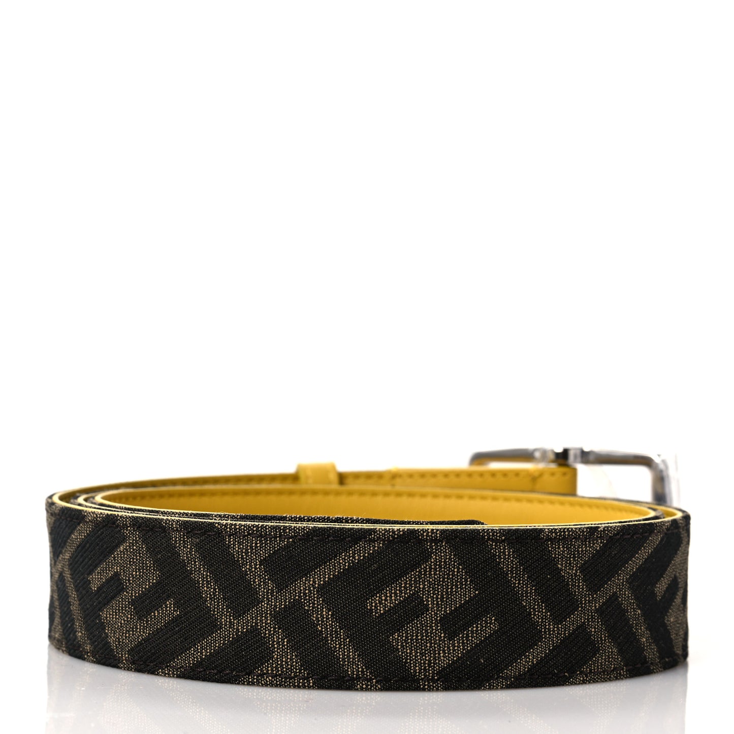 Fabric Jacquard Vitello Grace FF 1974 Belt 110 44 Brown Yellow