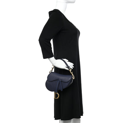 Christian Dior Grained Calfskin Mini Saddle Bag Navy 2 of 10