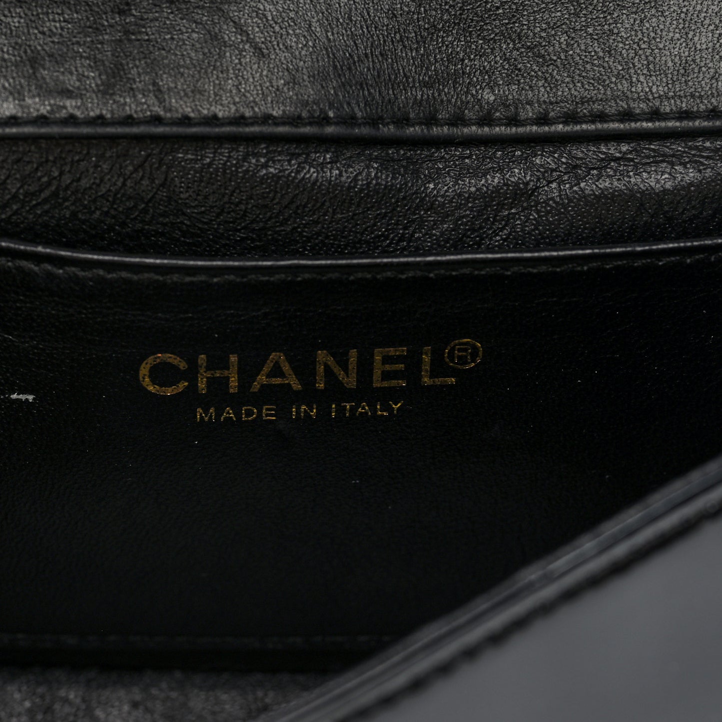 Patent Calfskin Small Camellia Flap Black