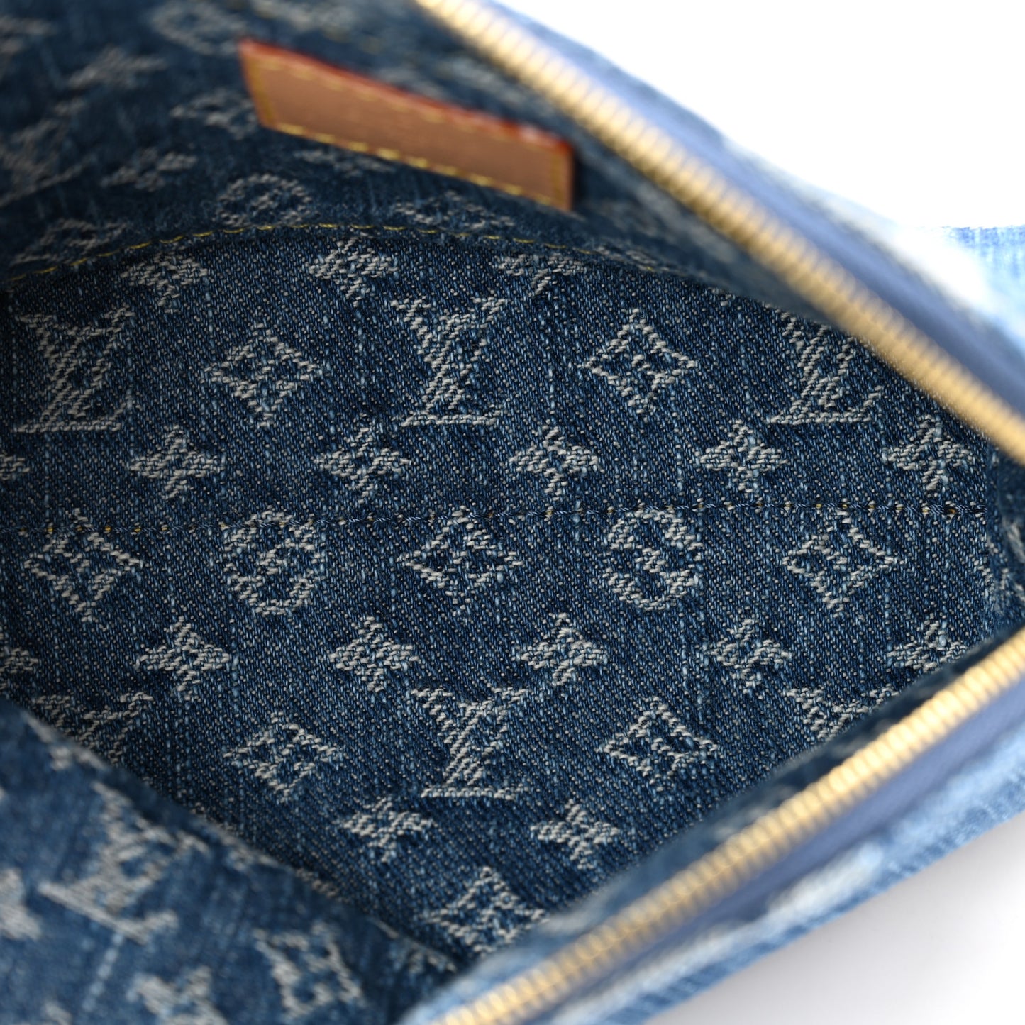 Denim Giant Monogram Pochette Cosmetique PM Denim Blue