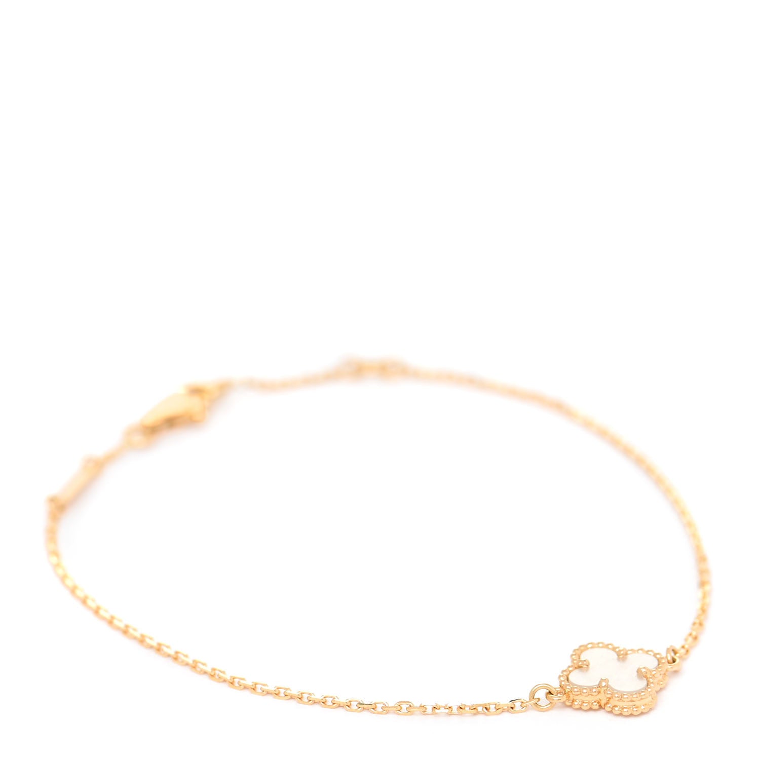Van Cleef & Arpels 18K Yellow Gold Mother of Pearl Sweet Alhambra Bracelet 1 of 7