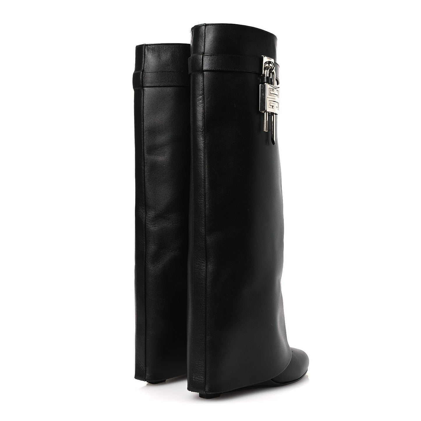 Calfskin Shark Lock Pant Boots 37 Black
