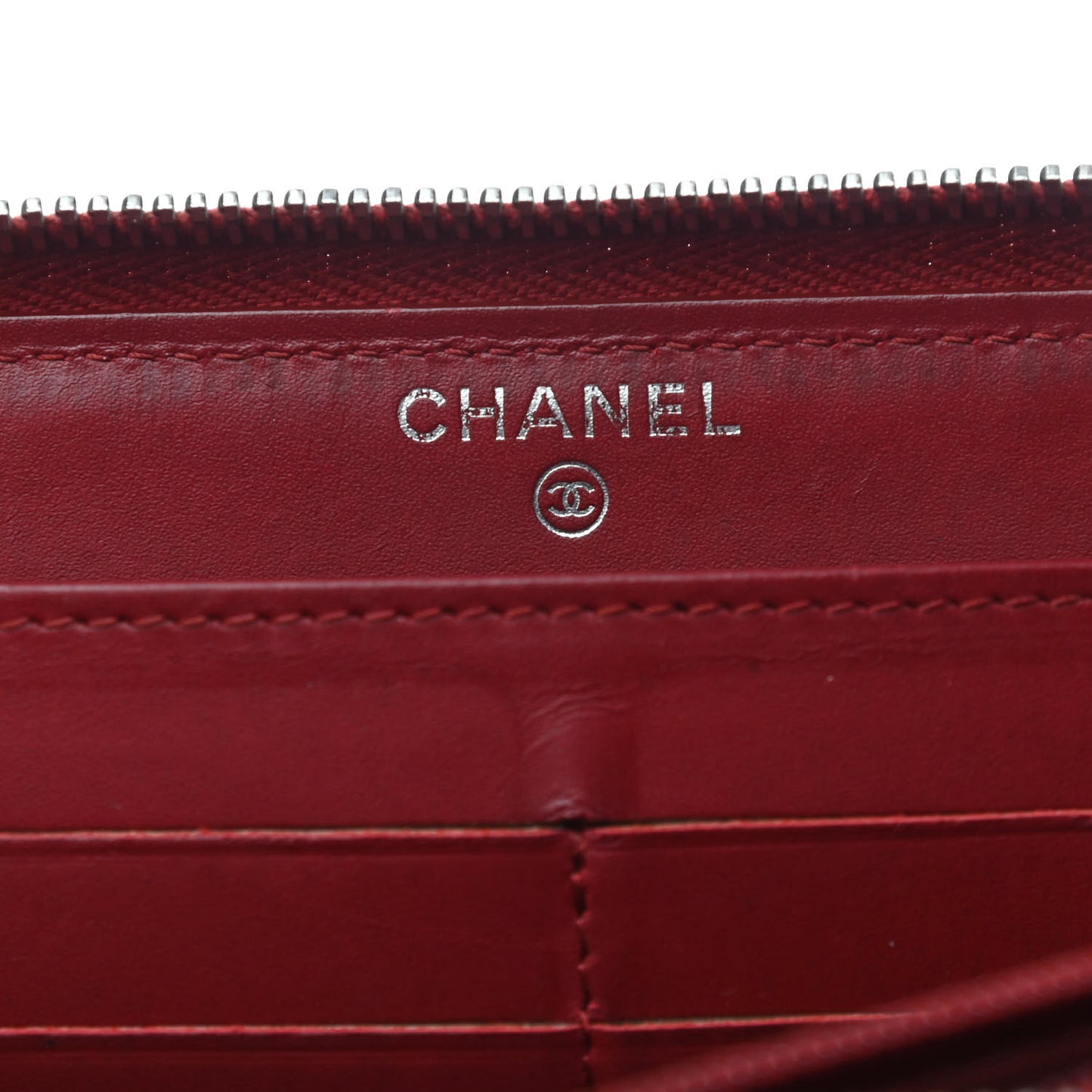 Caviar Quilted Large Gusset Zip Around Wallet Red