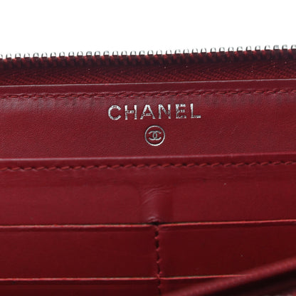 Chanel Caviar Quilted Large Gusset Zip Around Wallet Red 5 of 7