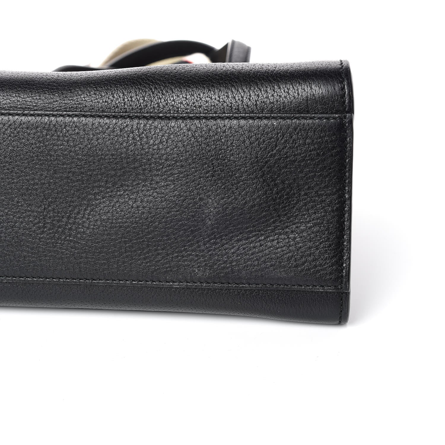 Gucci Grained Calfskin Web Crystal Butterfly Stripe Medium Totem Top Handle Bag Black 11 of 13