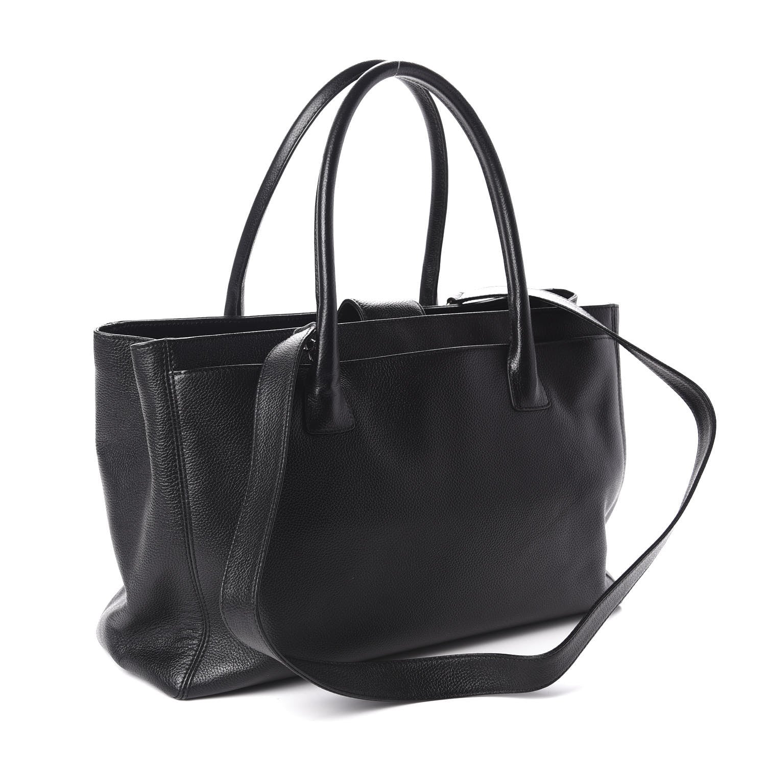 Chanel Calfskin Cerf Executive Shopper Tote Black 4 of 12