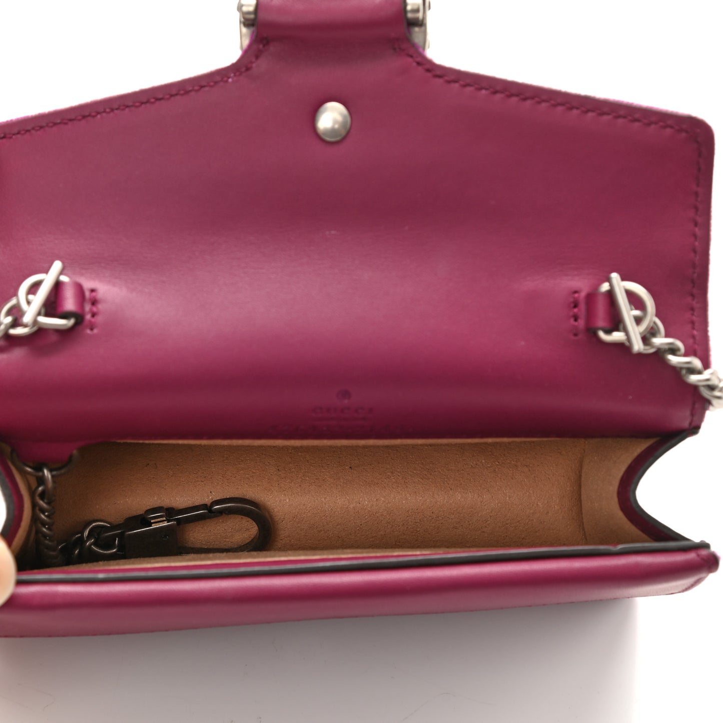 Velvet Super Mini Dionysus Shoulder Bag Fuchsia Violet Cyclamen