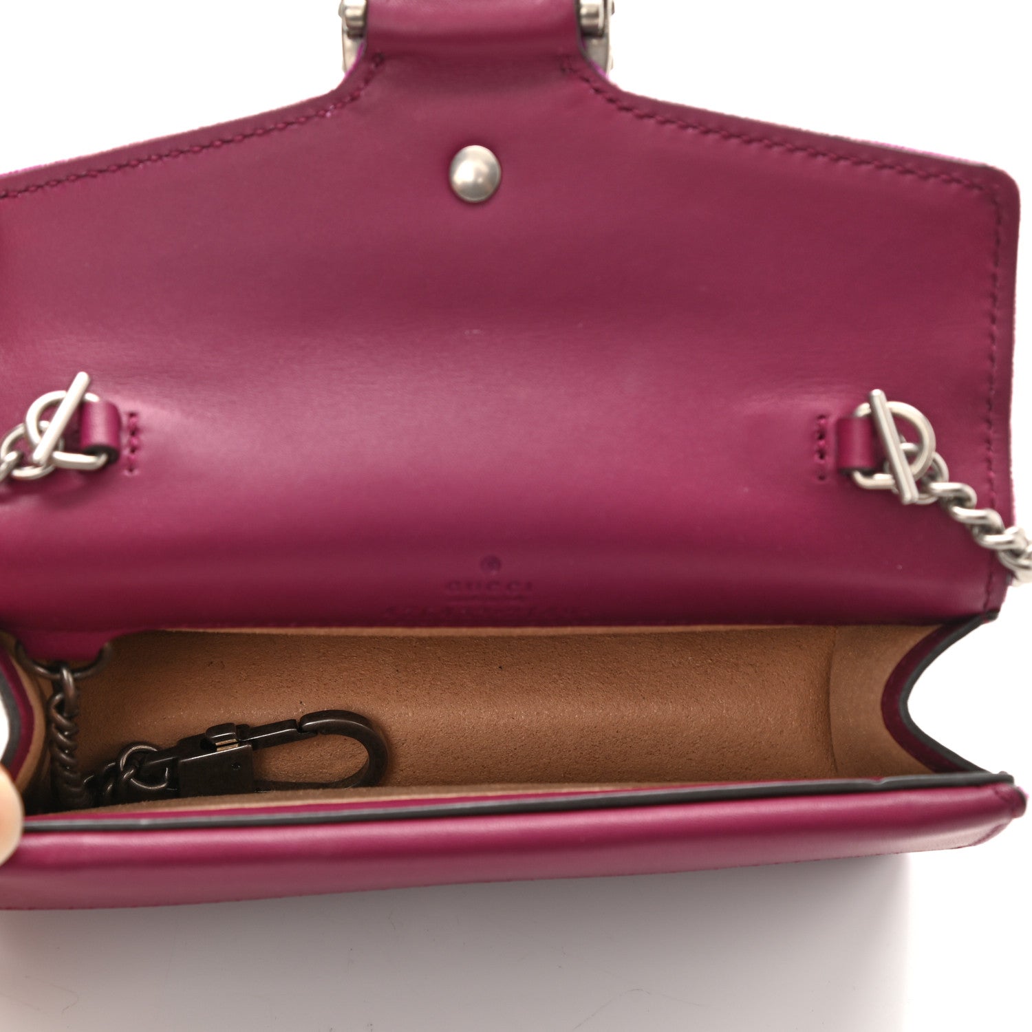 Gucci Velvet Super Mini Dionysus Shoulder Bag Fuchsia Violet Cyclamen 5 of 7
