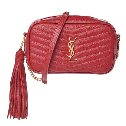 Saint Laurent Grain De Poudre Matelasse Monogram Mini Lou Camera Bag Eros Red 1 of 8