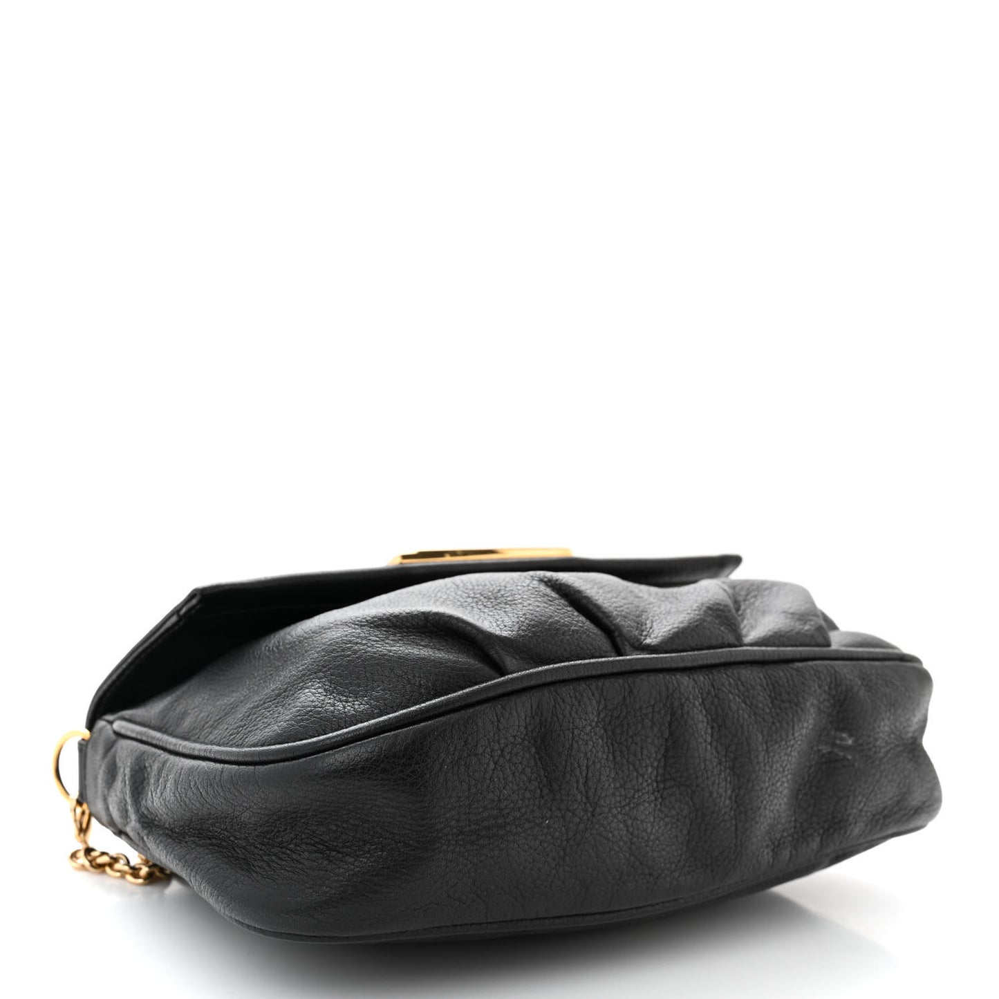 Vitello Flamingo Fendista Pouchette Crossbody Black