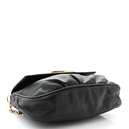 Fendi Vitello Flamingo Fendista Pouchette Crossbody Black 4 of 12
