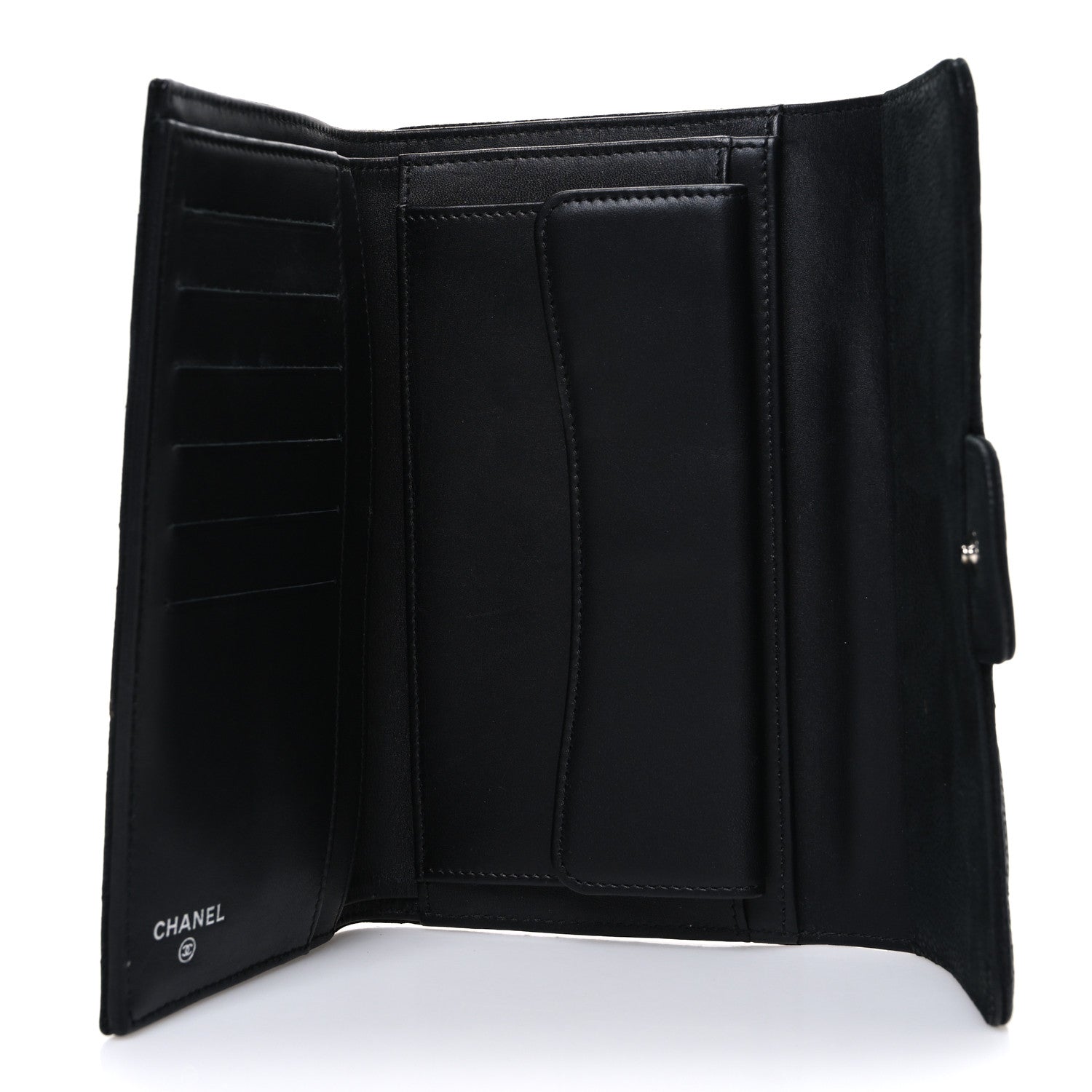 Chanel Iridescent Caviar Quilted Large Flap Wallet  Black 5 of 10