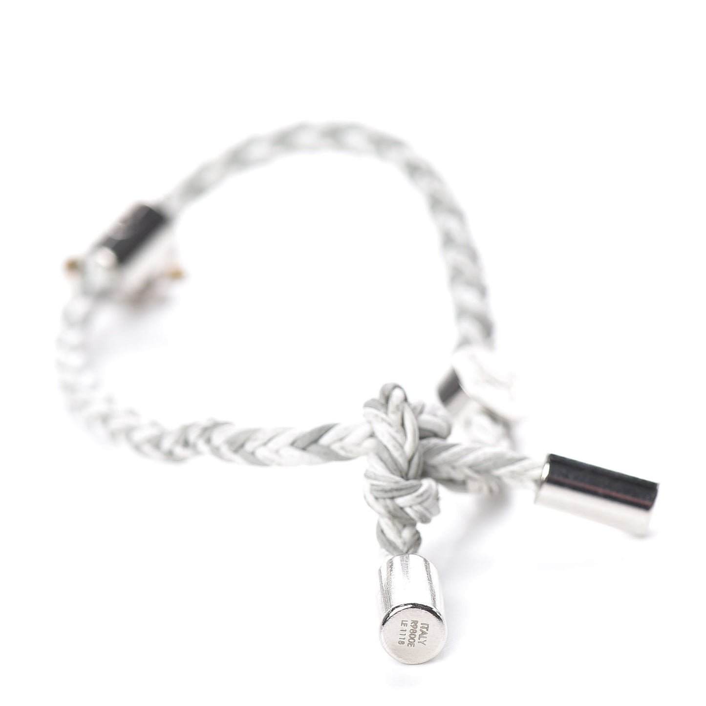 Calfskin Mens Charm Friendship Bracelet White