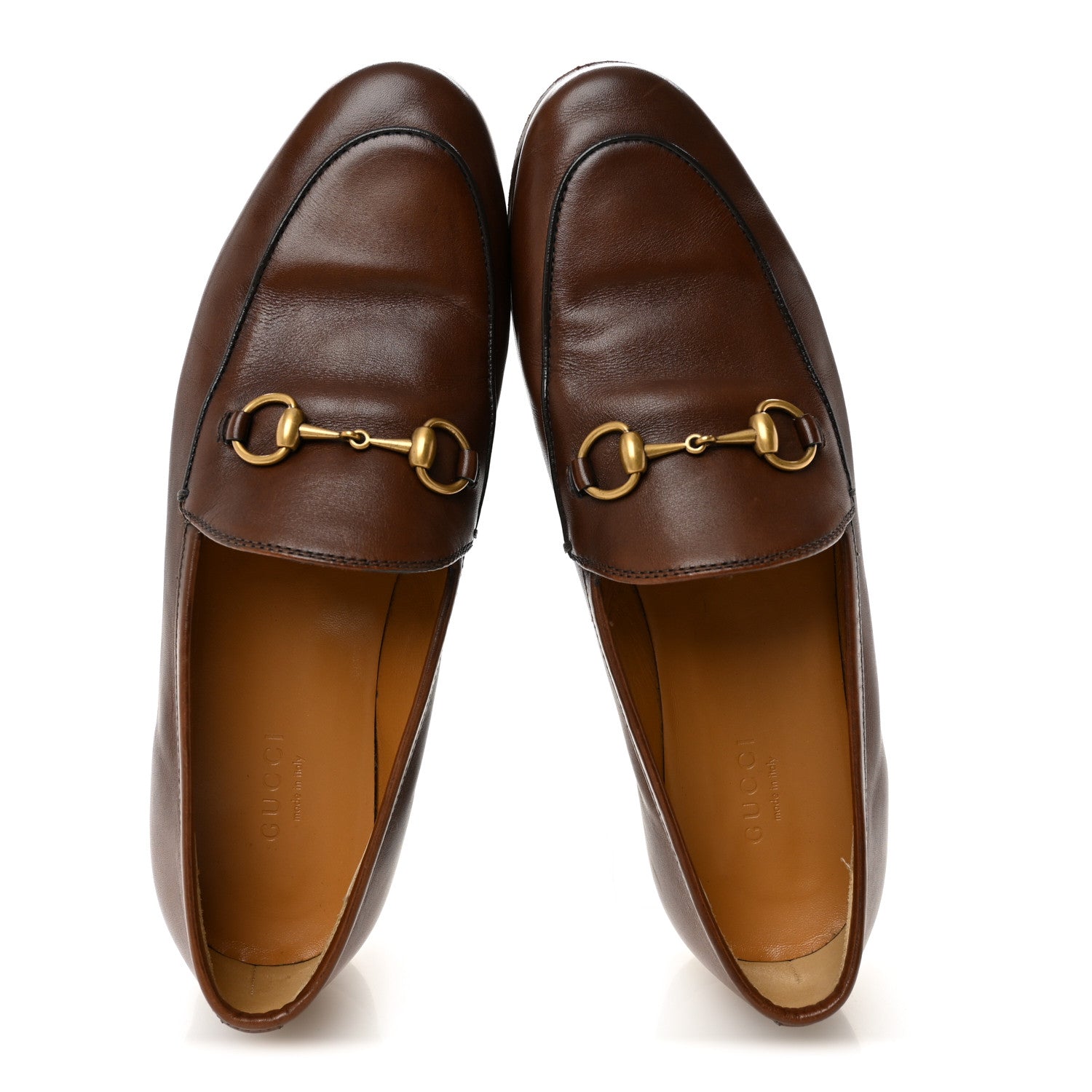 Gucci Calfskin Womens Jordaan Loafers 37 Fondente Brown 2 of 11
