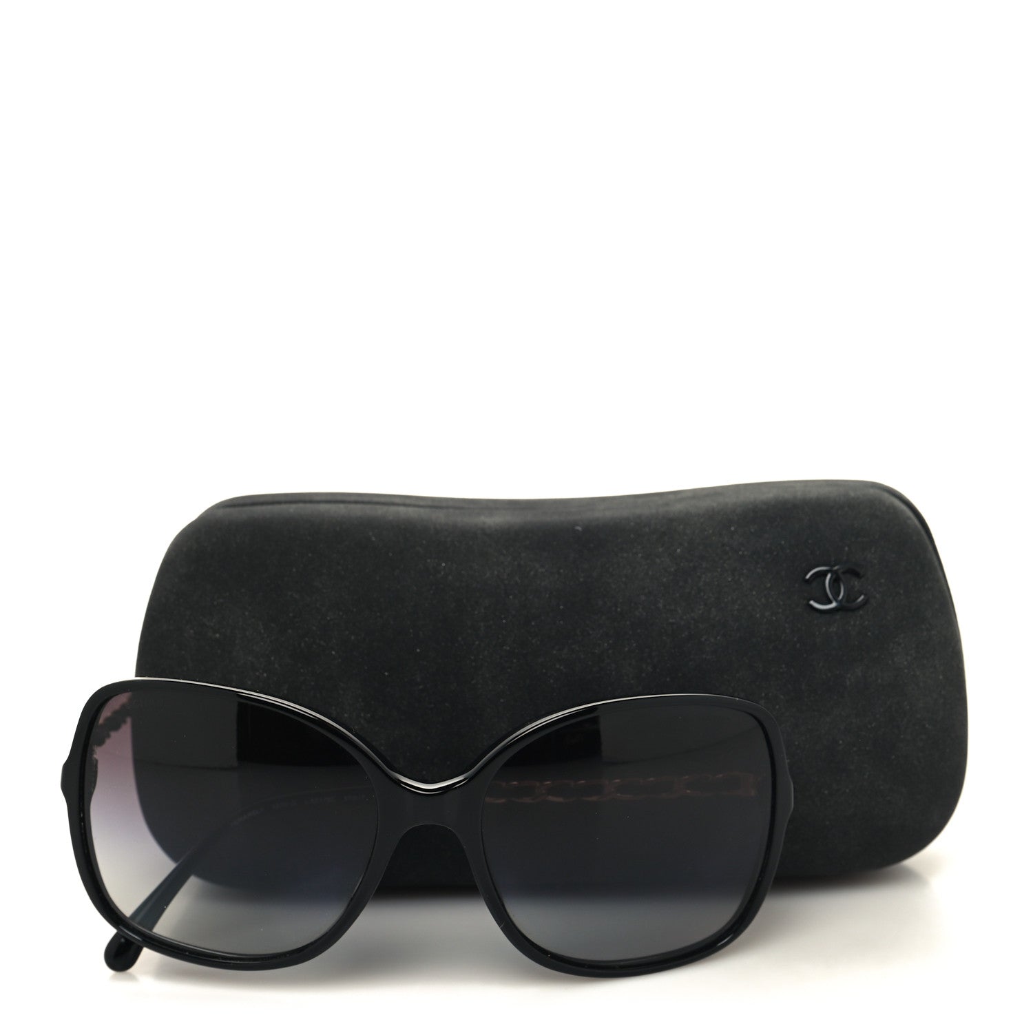 Chanel Acetate Lambskin Chain Square Sunglasses 5210-Q Black 7 of 7
