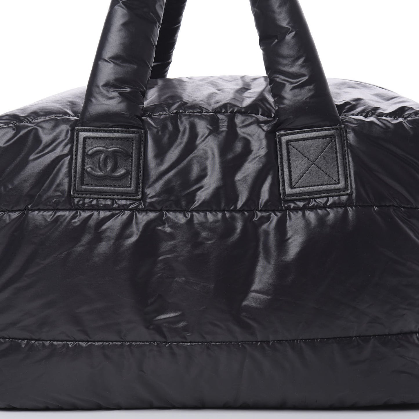 Nylon Quilted Large Coco Cocoon Tote Black