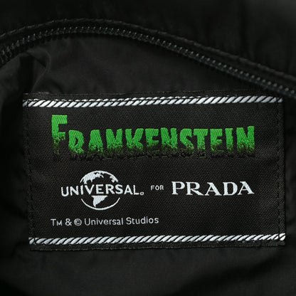 Prada X UNIVERSAL STUDIOS Tessuto Nylon Montagna Frankenstein Heart Small Crossbody Bag Black Smeraldo 6 of 14