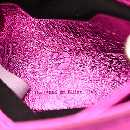 Off-White Calfskin Metallic Small Binder Clip Crossbody Pink 11 of 14