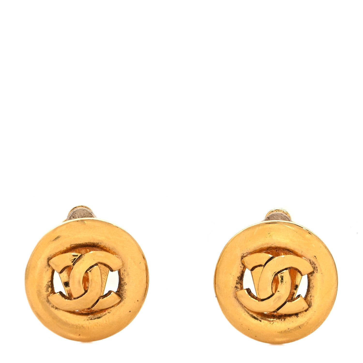 Chanel Metal CC Clip On Earrings Gold 1 of 4
