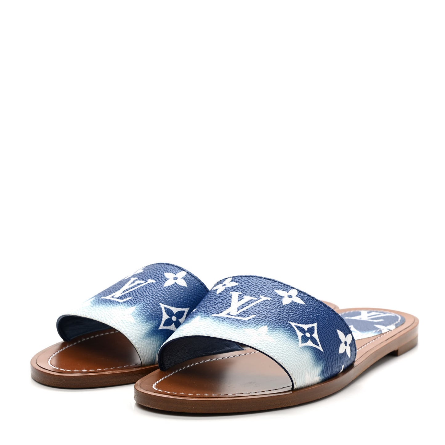 Monogram Escale Lock It Flat Mule 36.5 Blue