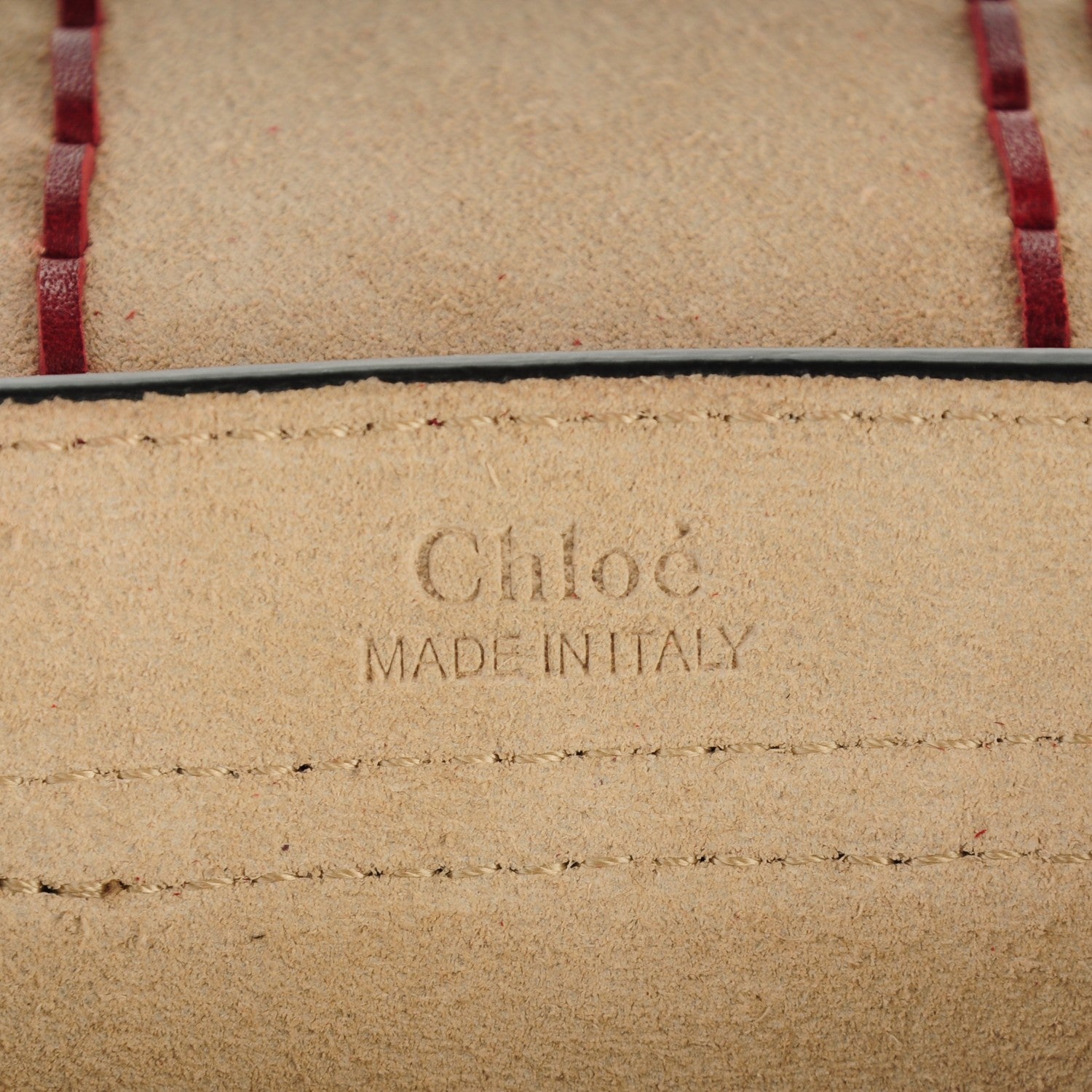 Chloe Suede Calfskin Braided Mini Hudson Shoulder Bag Sienna Red 6 of 7