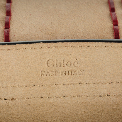 Chloe Suede Calfskin Braided Mini Hudson Shoulder Bag Sienna Red 6 of 7