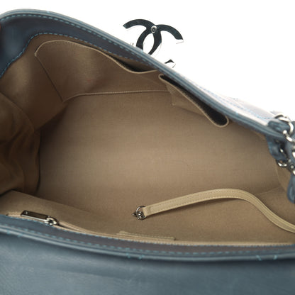 Chanel Washed Calfskin Quilted Hamptons Flap Bag Blue 5 of 13
