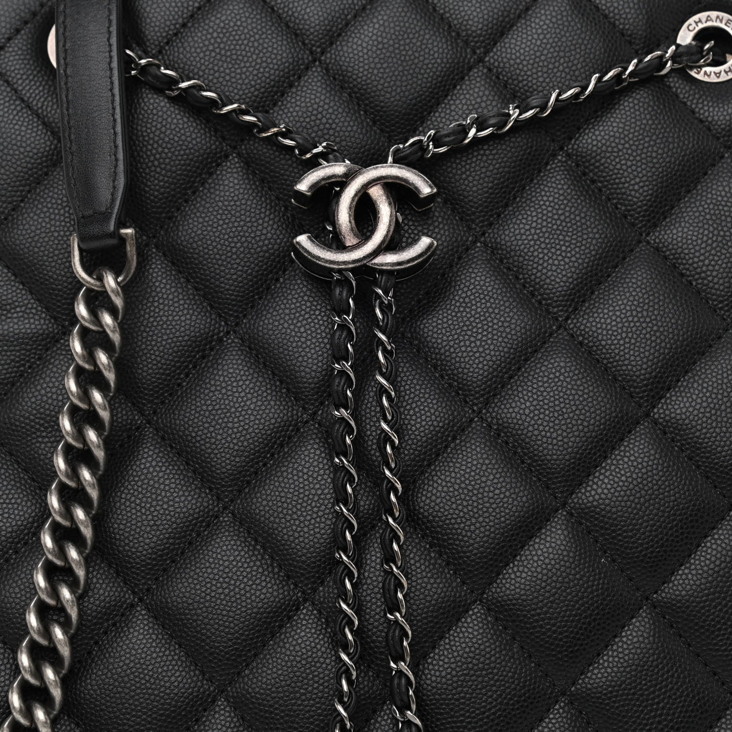 Chanel Caviar Quilted Medium CC Bucket Bag Black 8 of 10