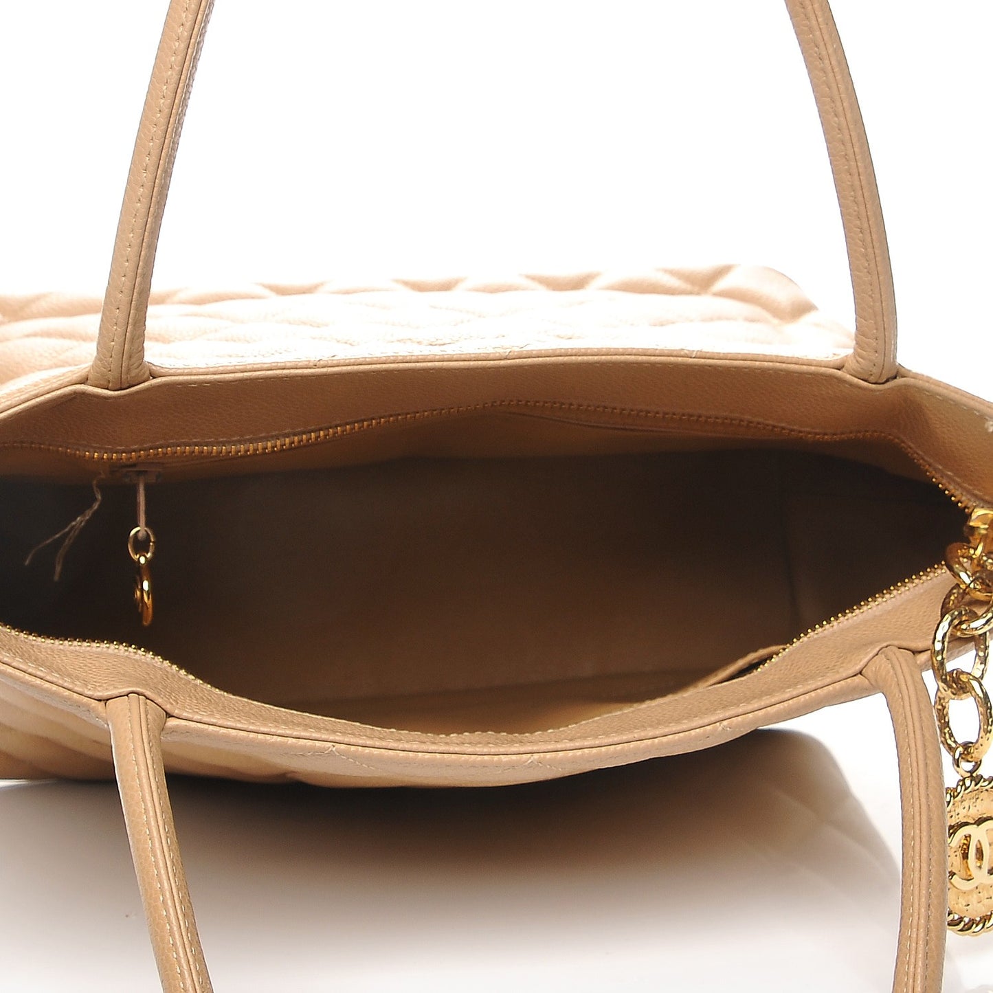 Caviar Quilted Medallion Tote Beige