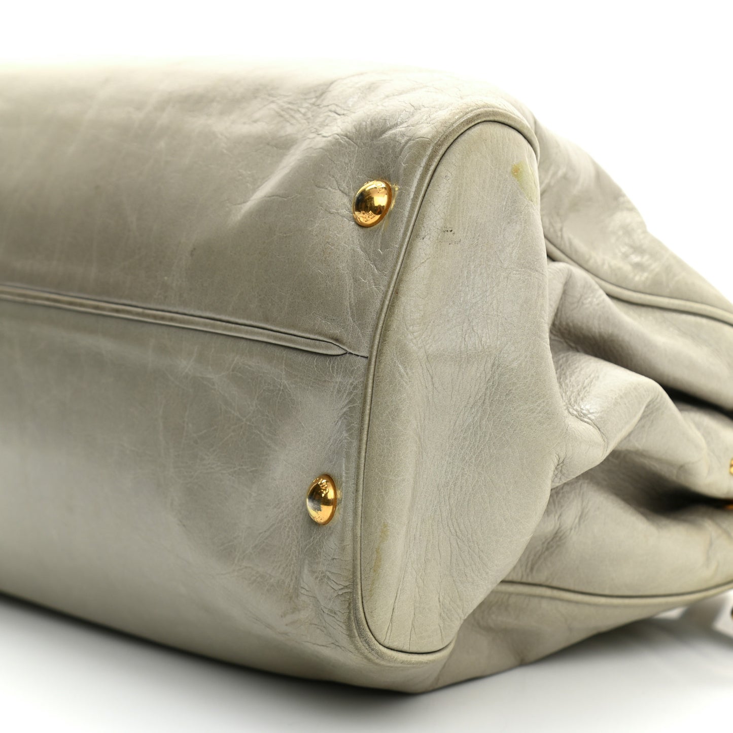 Glace Calfskin Satchel Argilla