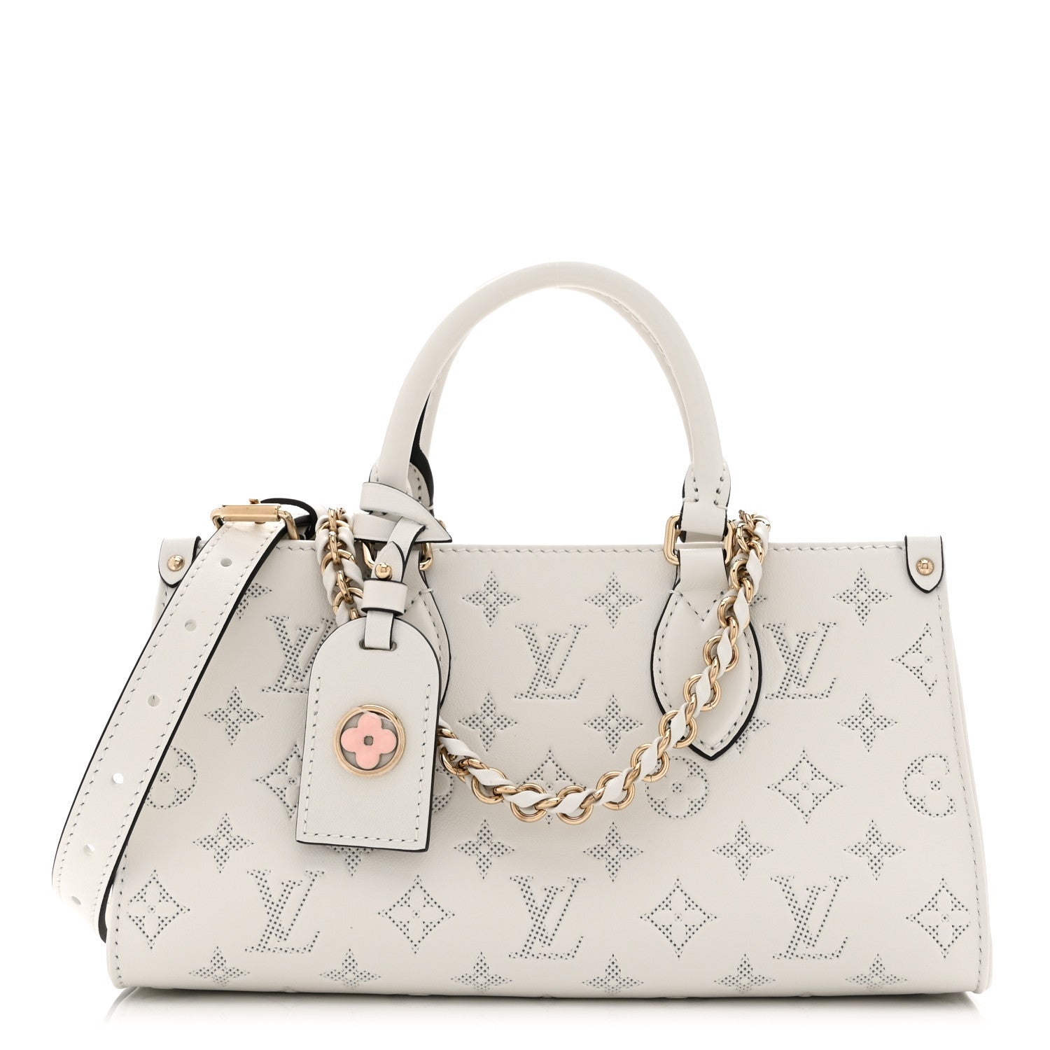 Louis Vuitton Calfskin Embossed Monogram OnTheGo East West White 1 of 10