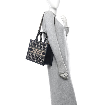 Christian Dior Oblique Calfskin Small Book Tote With Strap Blue Multicolor 2 of 11