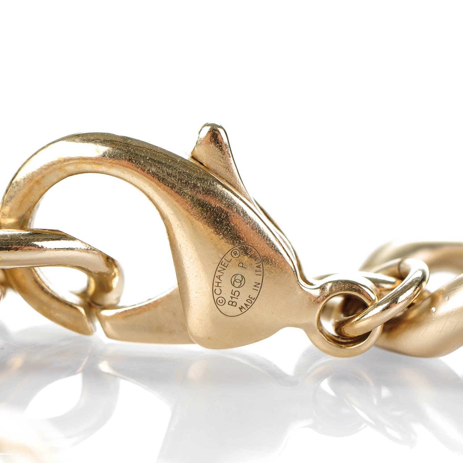 Chanel Oversized Chain Logo Necklace Gold 4 of 5