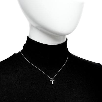 Tiffany Sterling Silver 12mm Elsa Peretti Cross Pendant Necklace 2 of 6