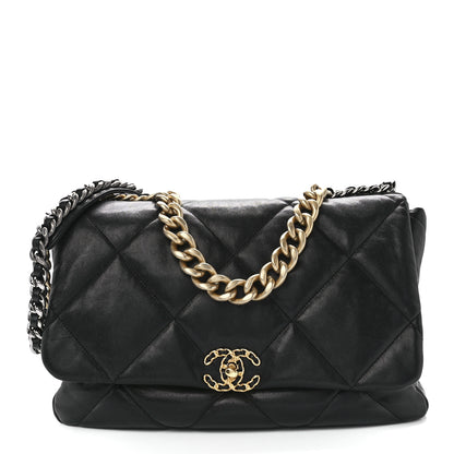 Chanel Lambskin Quilted Maxi Chanel 19 Flap Black 1 of 11