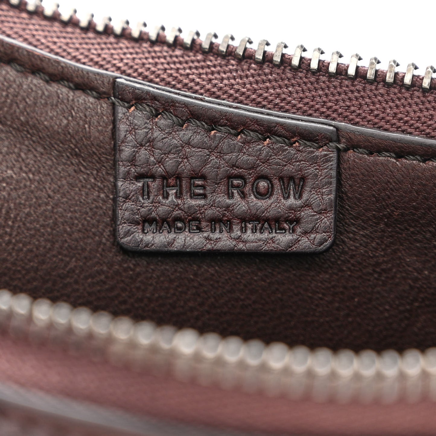 Grained Calfskin Half Moon Shoulder Bag Brown