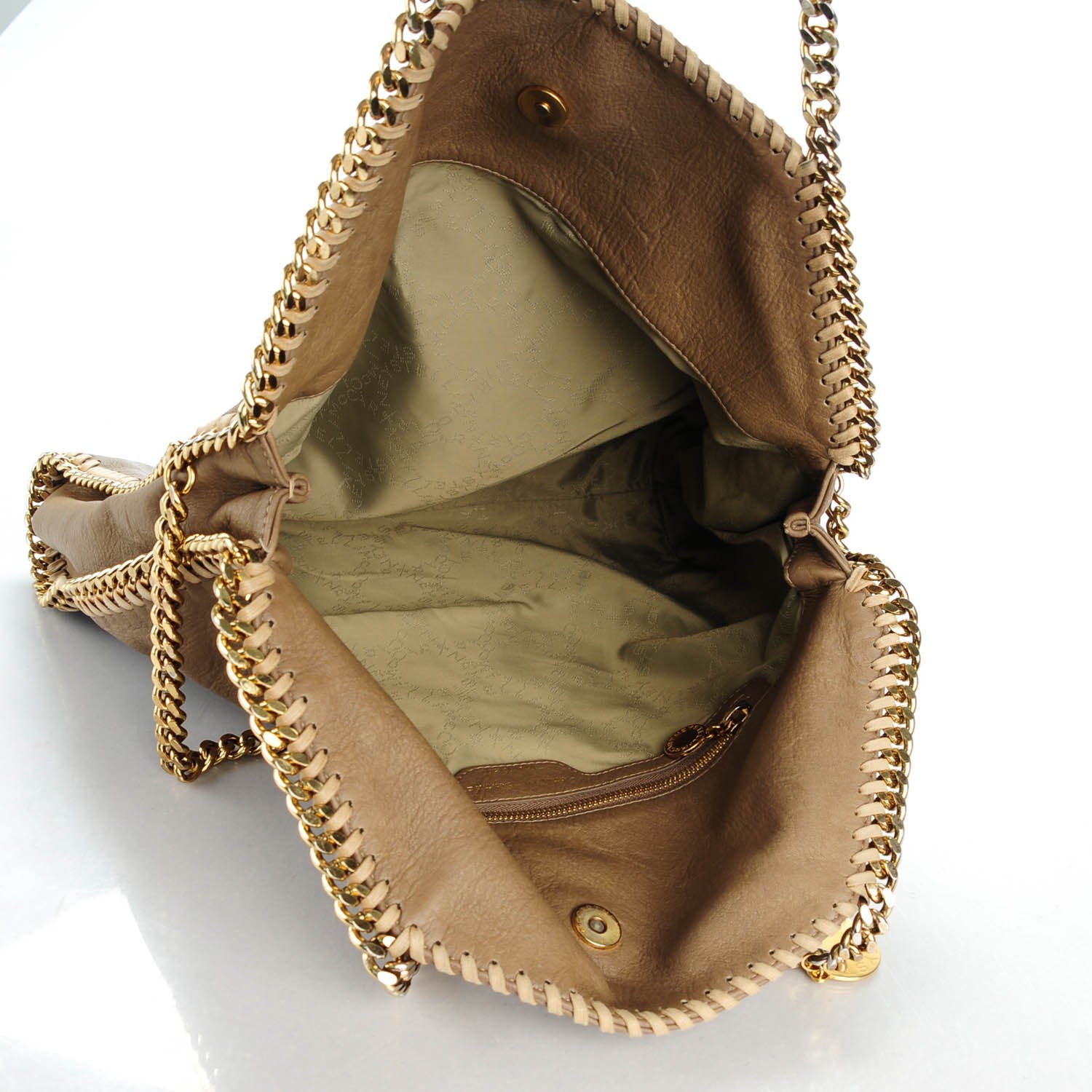 Stella McCartney Faux Leather Falabella Fold Over Tote Brown 5 of 6