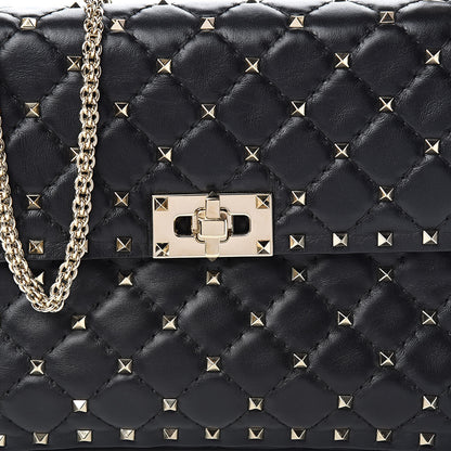 Valentino Garavani Lambskin Medium Rockstud Spike Shoulder Bag Black 11 of 11