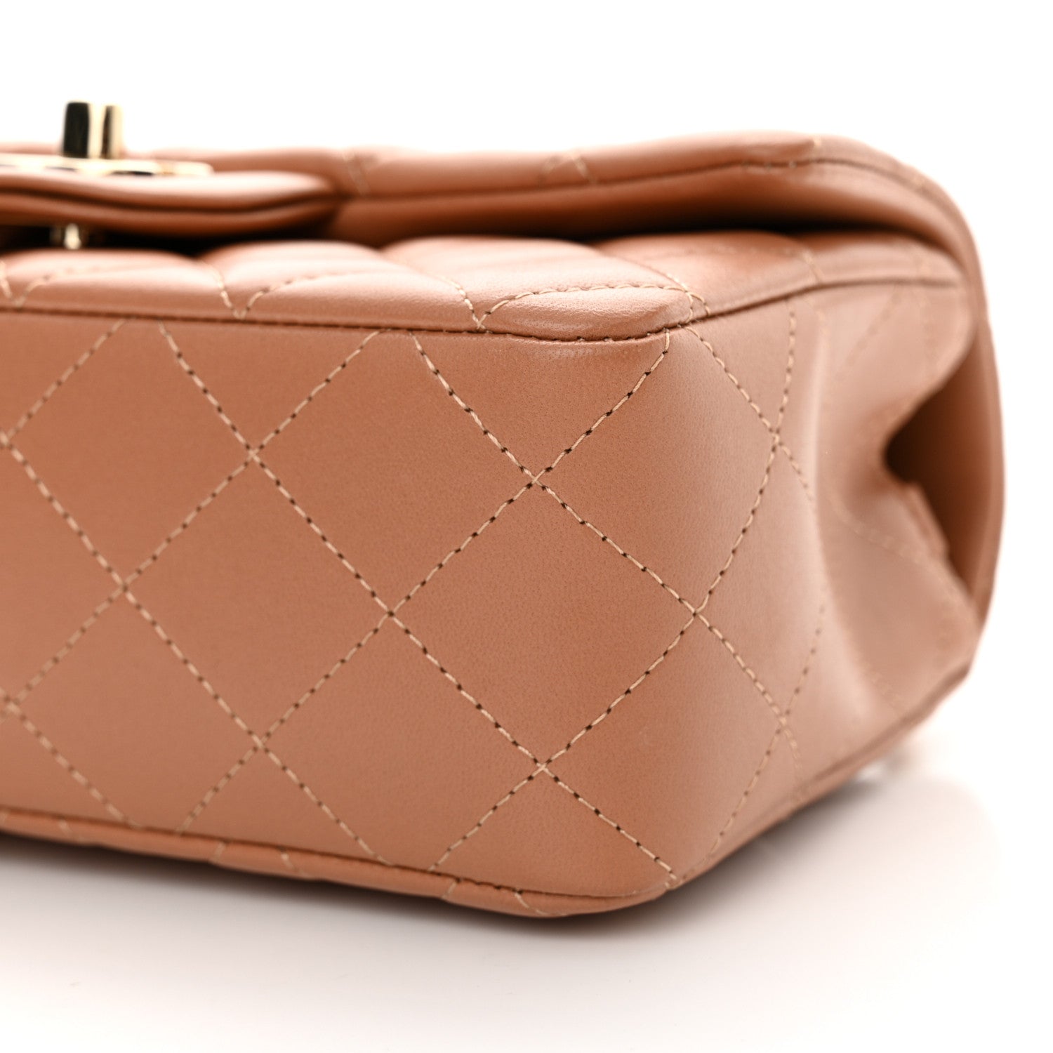 Chanel Lambskin Quilted Mini Rectangular Flap Brown 10 of 11
